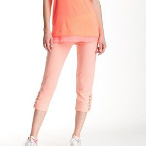 Nanette Lepore Lace Up Capri Jogger Pants Papaya